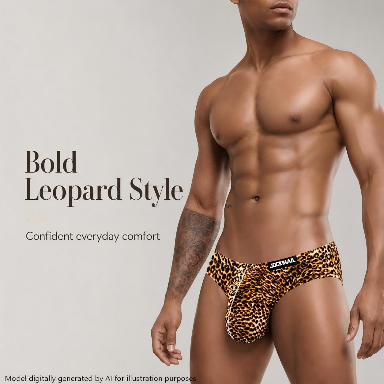JOCKMAIL 2PCS/Pack Men's Leopard Print Underwear Briefs Sexy Comfort Soft Stretch Classic Fit Serpentine Briefs (US, Alpha, X-Large, Regular, Regular, Yellow+Green)