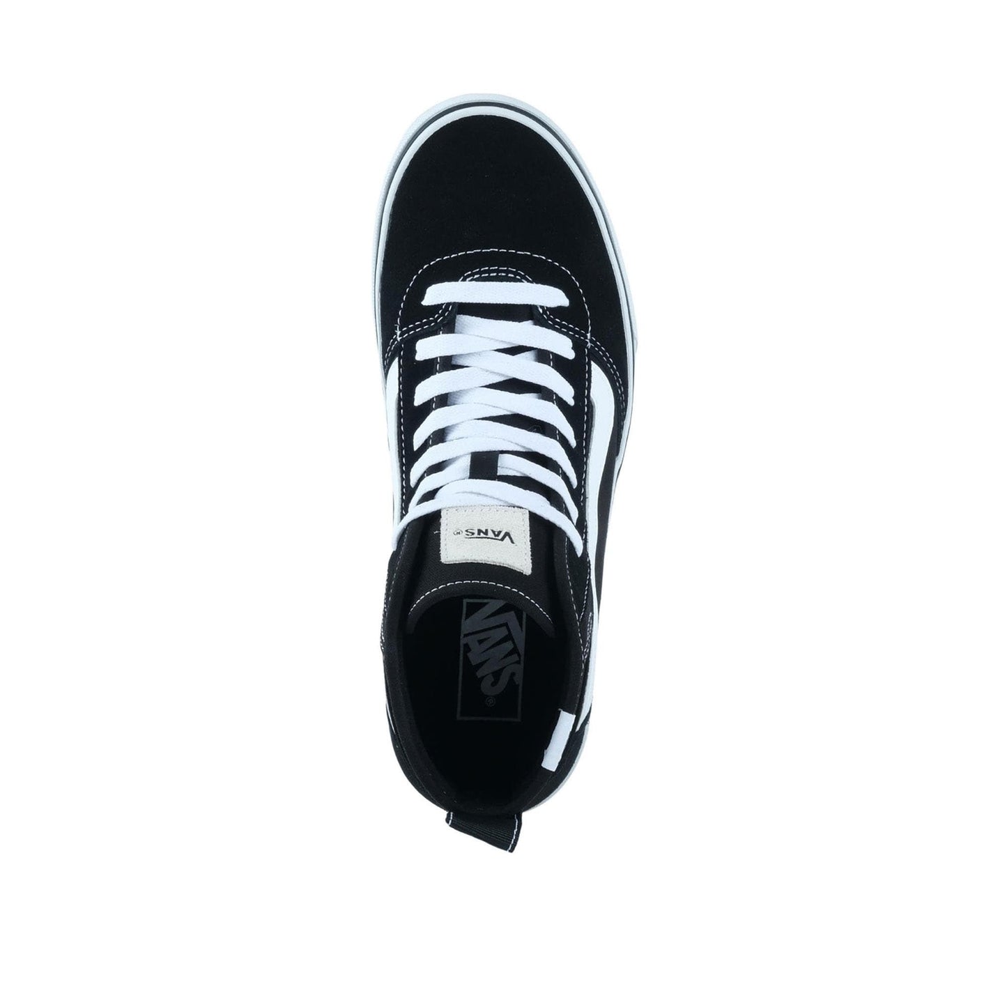 Vans Men's Ashwood Hi Decon Shoe | High Top Fashion Sneakers with Padded Ankle Support, Suede/Canvas Black/White, 11