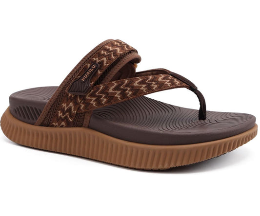 KuaiLu Womens Orthotic Flip Flops Cushion Recovery Walking Sandals For Woman Ladies Summer Casual Dressy Sandals Outdoor Beach With Comfortable Plantar Fasciitis Arch Support, Brown Khaki US12