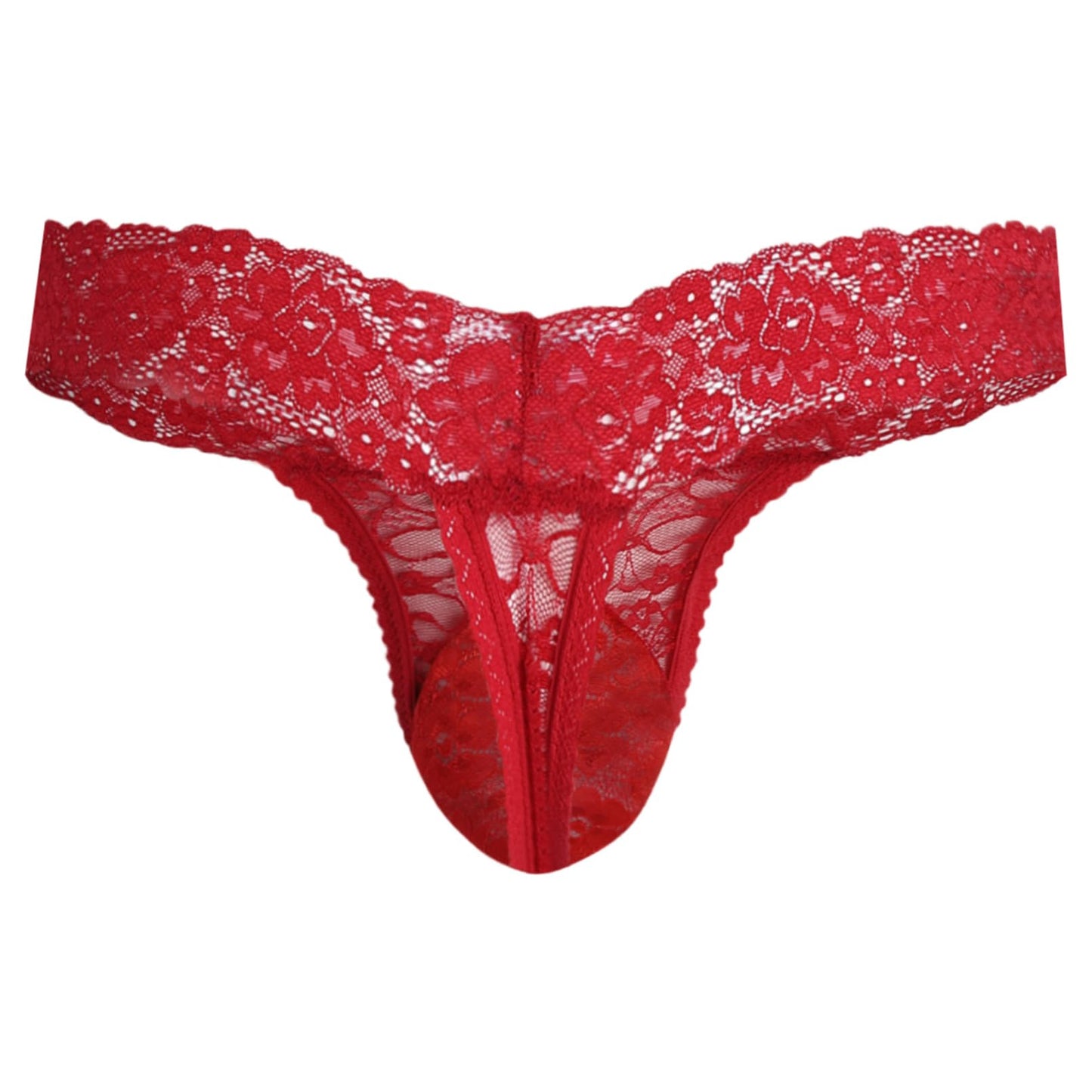 GNFVQLLE Lace Frilly Sissy Panties Femboy Mens Thong Sexy Underwear Male Lingerie Girly Clothes Feminine Outfit Red