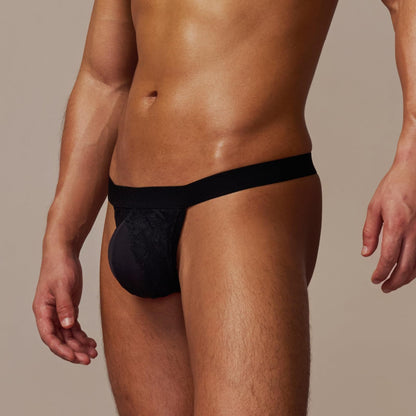 BSZN Men's Lace Side Jockstrap, Black