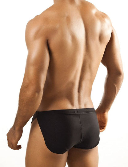 Mens Boxer Briefs with Large Split Sides No Inner Lining Black Color Size M