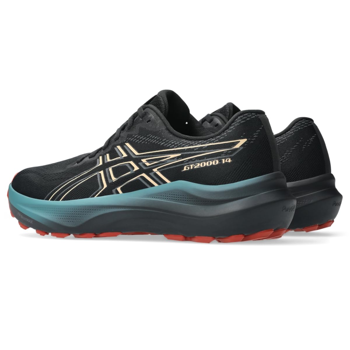 ASICS Men's GT-2000 14 Running Shoes, 7.5, Black/Apricot Crush