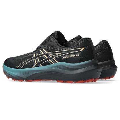 ASICS Men's GT-2000 14 Running Shoes, 7.5, Black/Apricot Crush