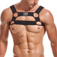 JOCKMAIL Mens Mesh Crop Top Body Chest Muscle Tops Harness Men Shoulder Bandage (Black2, L/XL)