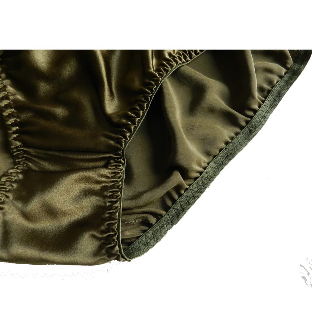 Men's 100% Pure Silk Underwear Bikini Briefs Panties (US, Alpha, Medium, Regular, Regular, black)