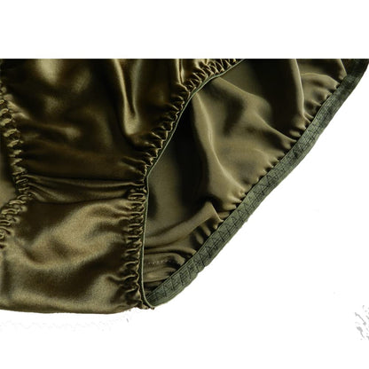 Men's 100% Pure Silk Underwear Bikini Briefs Panties (US, Alpha, Medium, Regular, Regular, black)