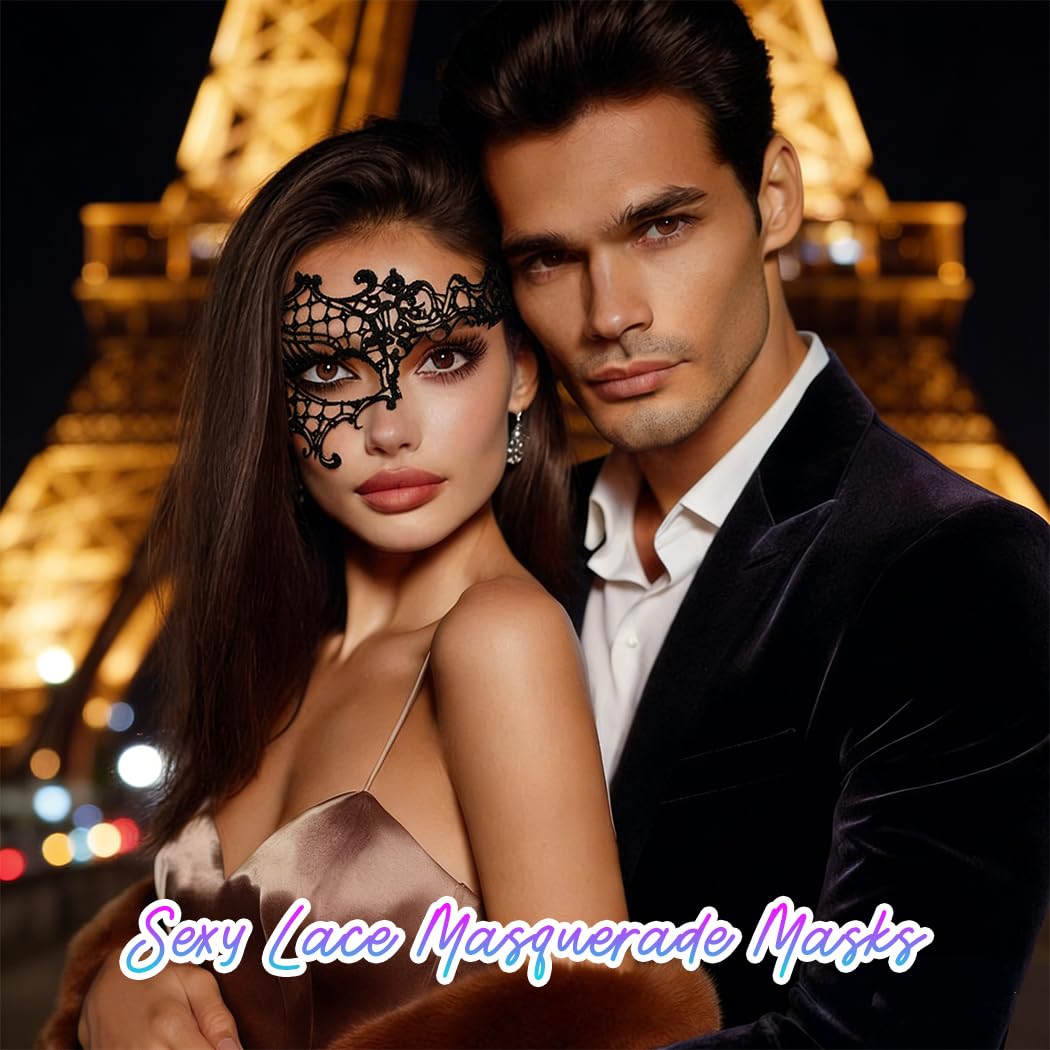 Masquerade Lace Mask Women Black Lace Masks Costume Party Proms Face Mask Halloween Eye Mask