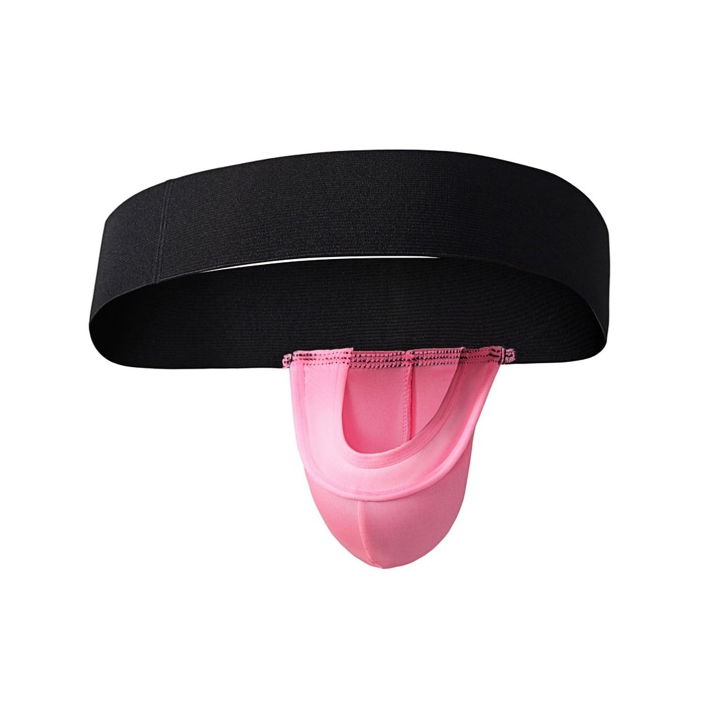 JOCKMAIL Men's Jockstrap Underwear Pouch Jock Strap Athletic Supporter with Stretch Pouch & Elastic Waistband (US, Alpha, Medium, Regular, Regular, 2, PINK+BLACK)
