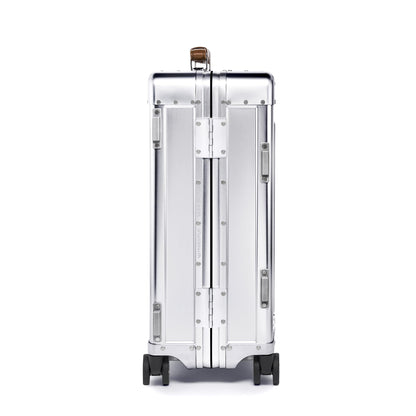 Sterling Pacific 40L Cabin Travel Case – Full Aluminum Four Wheel Carry On Luggage, Italian Leather Handles