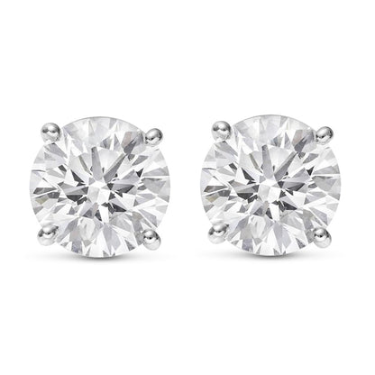 Houston Diamond District 1 to 10 Carat IGI Certified LAB GROWN Diamond Stud Earrings for women 4 Prong Push Back (E/F Color VS2/SI1 CLARITY) 0.5 Carat 14K White Gold Round Diamond