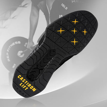 Weightlifting Shoes - High Stability Squat Shoes for Men Women with Non-Slip Rubber Sole, Wide Toe Box & Heel Support for Lifting Powerlifting, Gym, Black/White