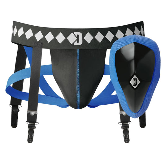 Diamond MMA 3-in-1 Hockey Garter Belt System - Complete with Athletic Cup, Garter, and Jock - Shift-Proof Groin Protection for Hockey Players & Goalies (X-Large)