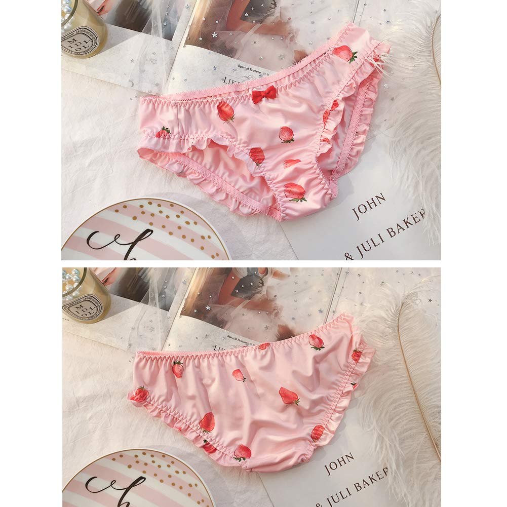 Joyralcos Japanese Stawberry Print Bikini Panties 2 Pack Briefs Cosplay Anime Underwear (Classic Style) - Sissy and Femboys