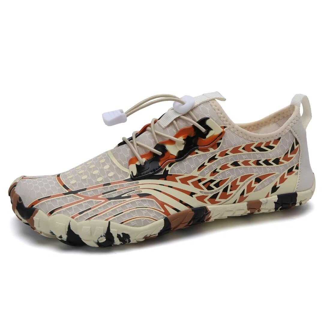 WateLves Water Shoes Men Women Barefoot Quick-Dry Aqua Sock Outdoor Athletic Sport Shoes Kayaking Boating Hiking Surfing(Brown,42)