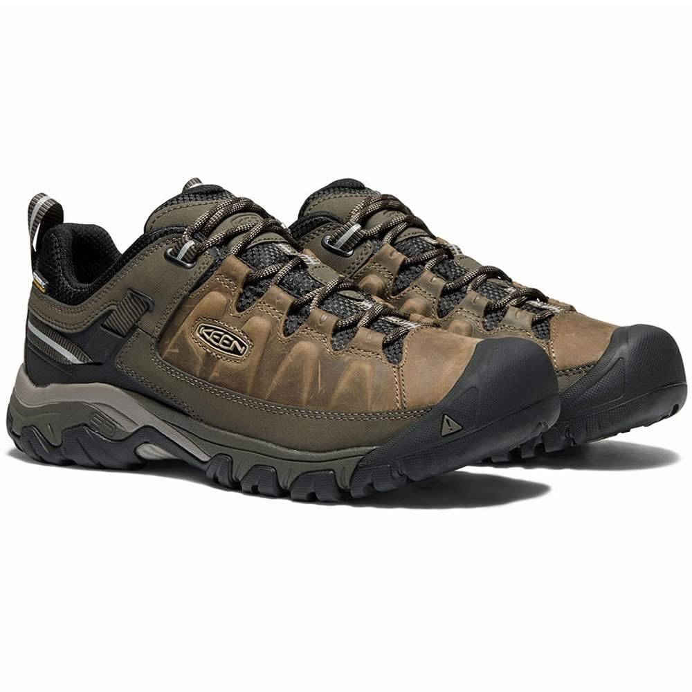 KEEN Men's Targhee 3 Low Height Waterproof Hiking Shoes, Bungee Cord/Black, 11 Wide
