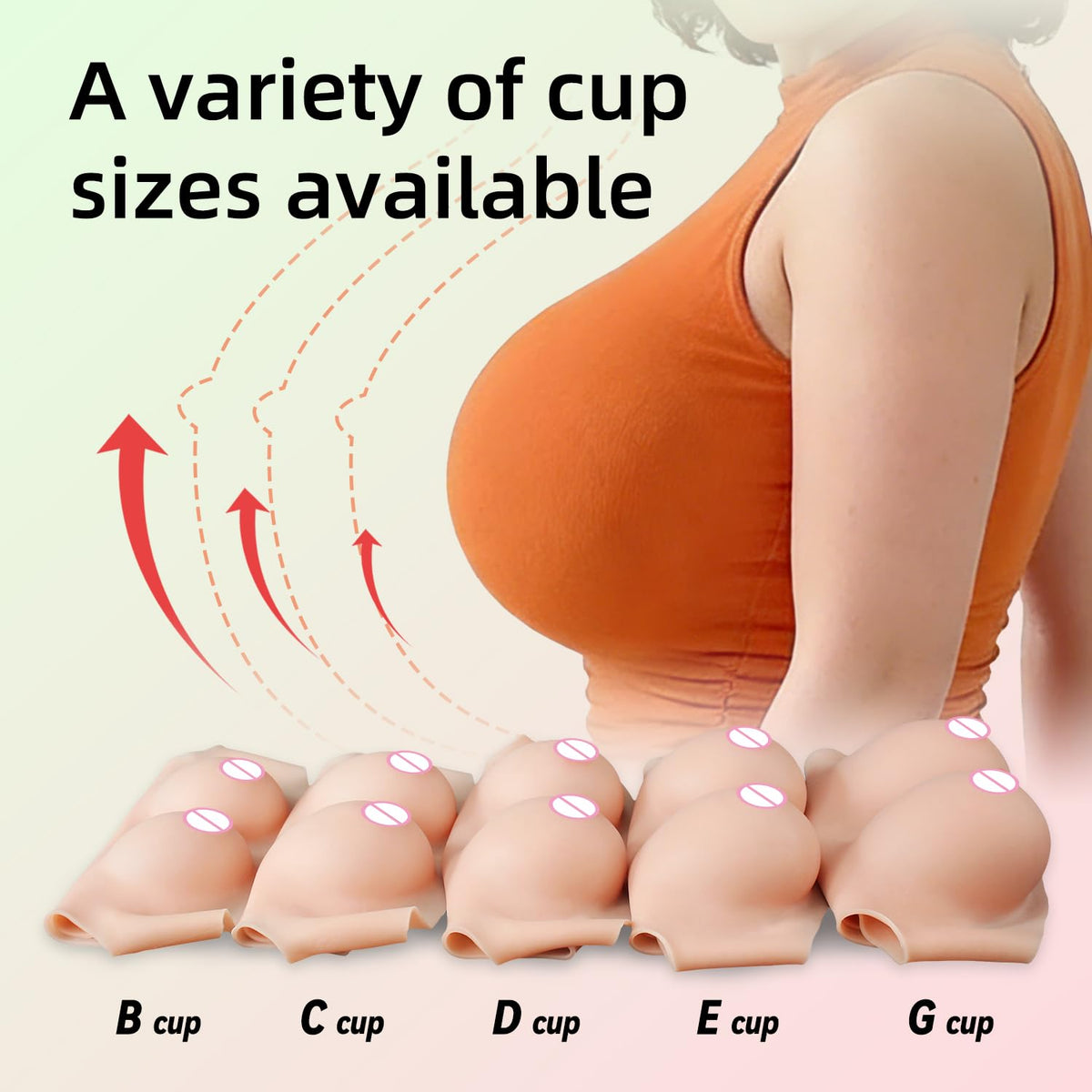 Fake boobs Silicone Breastplate Fake breasts Silicone breasts forms Breast plates (Nude, B cup silicone filler)