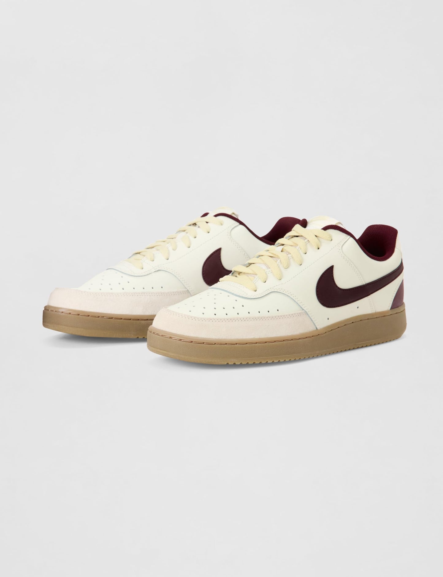 Nike Men's Court Vision Low Shoes, Sail/Burgundy Crush-Light Khaki, 10.5