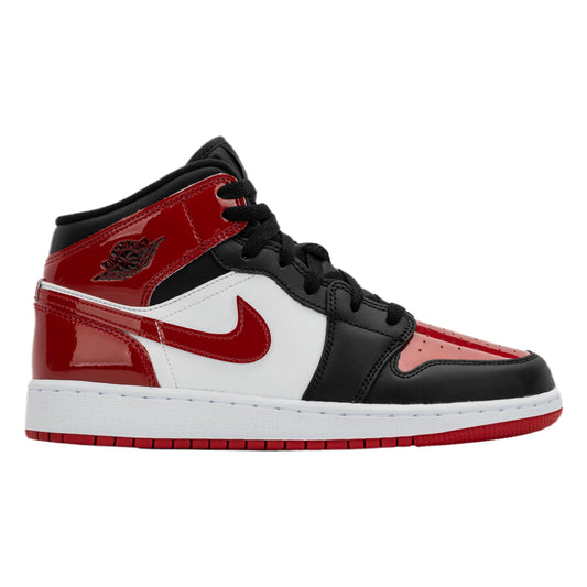 Air Jordan 1 Mid SE Grade School Lifestyle Shoes (Black/Varsity Red/White) Size 5.5