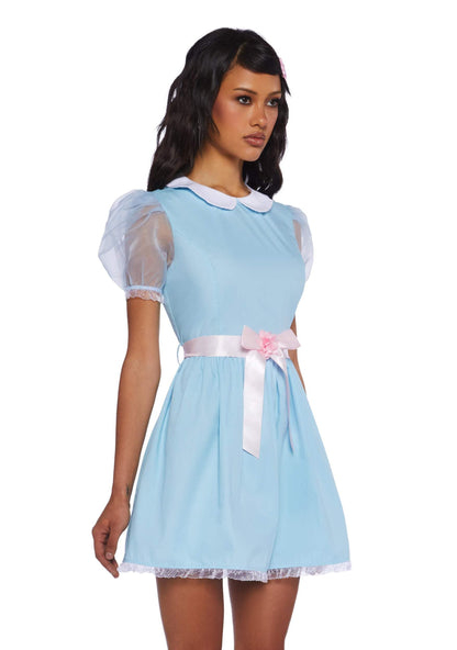 Dolls Kill Baby Doll Dress Outfit for Women- Scary Shining Twins Inspired Costume by Trickz N' Treatz - X-Small