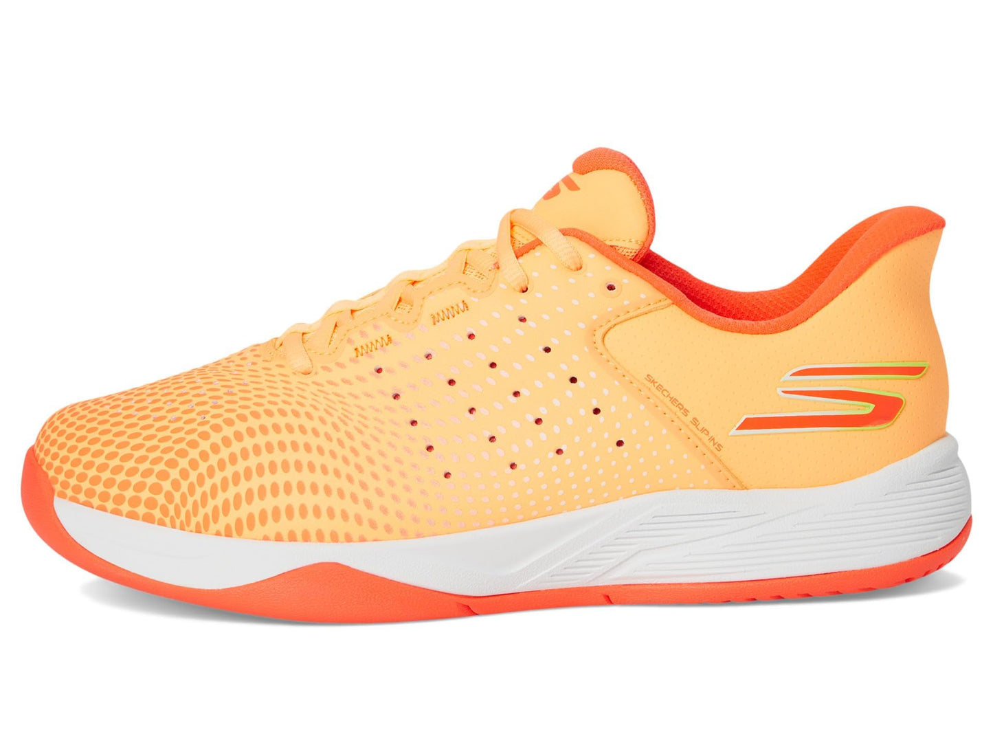 Skechers Women's Viper Court Reload Hands Free Slip-Ins Sneaker, Peach, 9.5