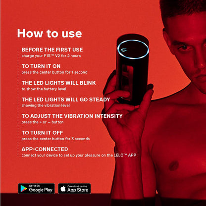 LELO F1S V2 Waterproof Male Masturbator, Male Stroker, Masturbator Sleeve, Sillicone Pocket Pussy, Sex Toy for Man, Sexual Pleasure Tool, Toy with 4 Vibrations, Red