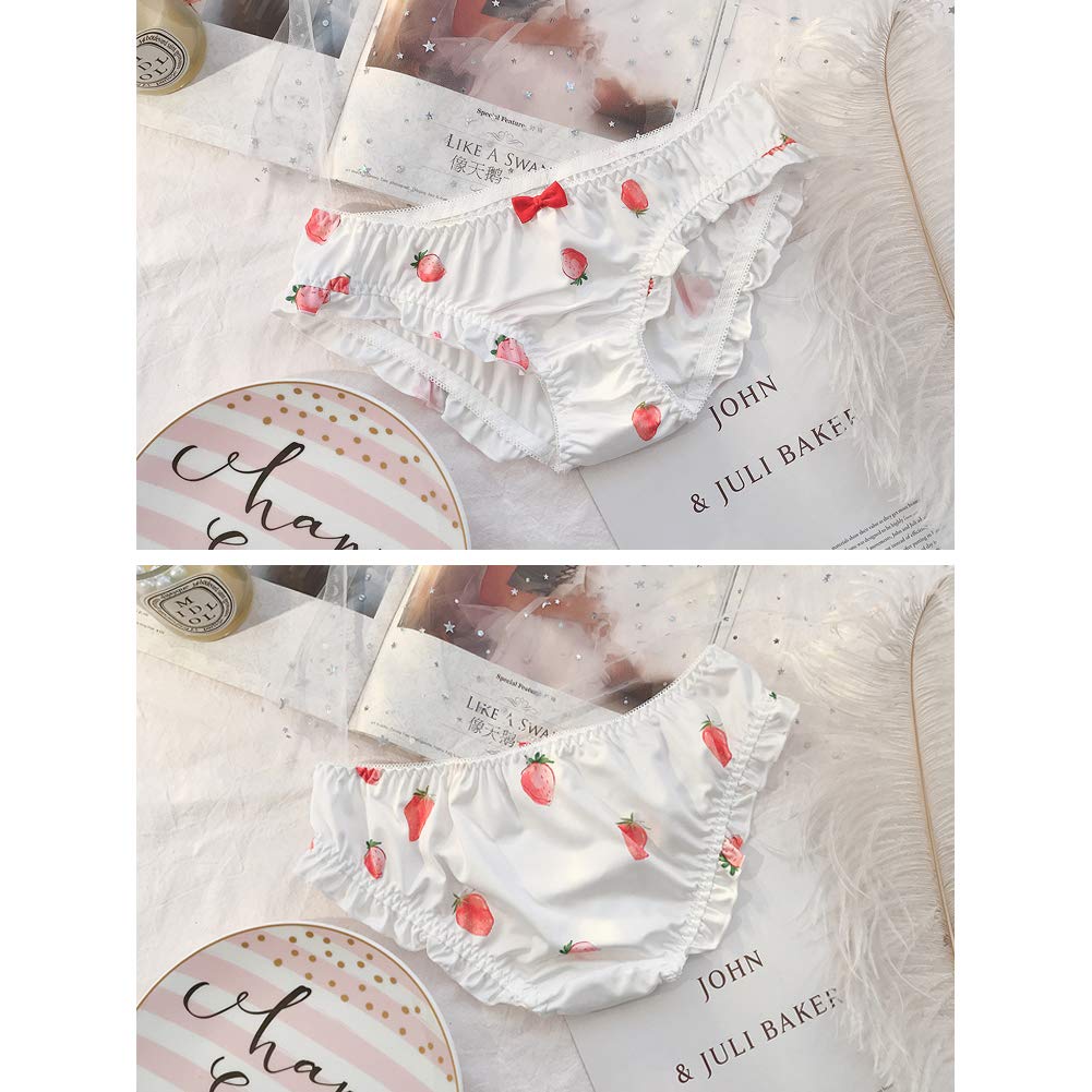 Joyralcos Japanese Stawberry Print Bikini Panties 2 Pack Briefs Cosplay Anime Underwear (Classic Style) - Sissy and Femboys