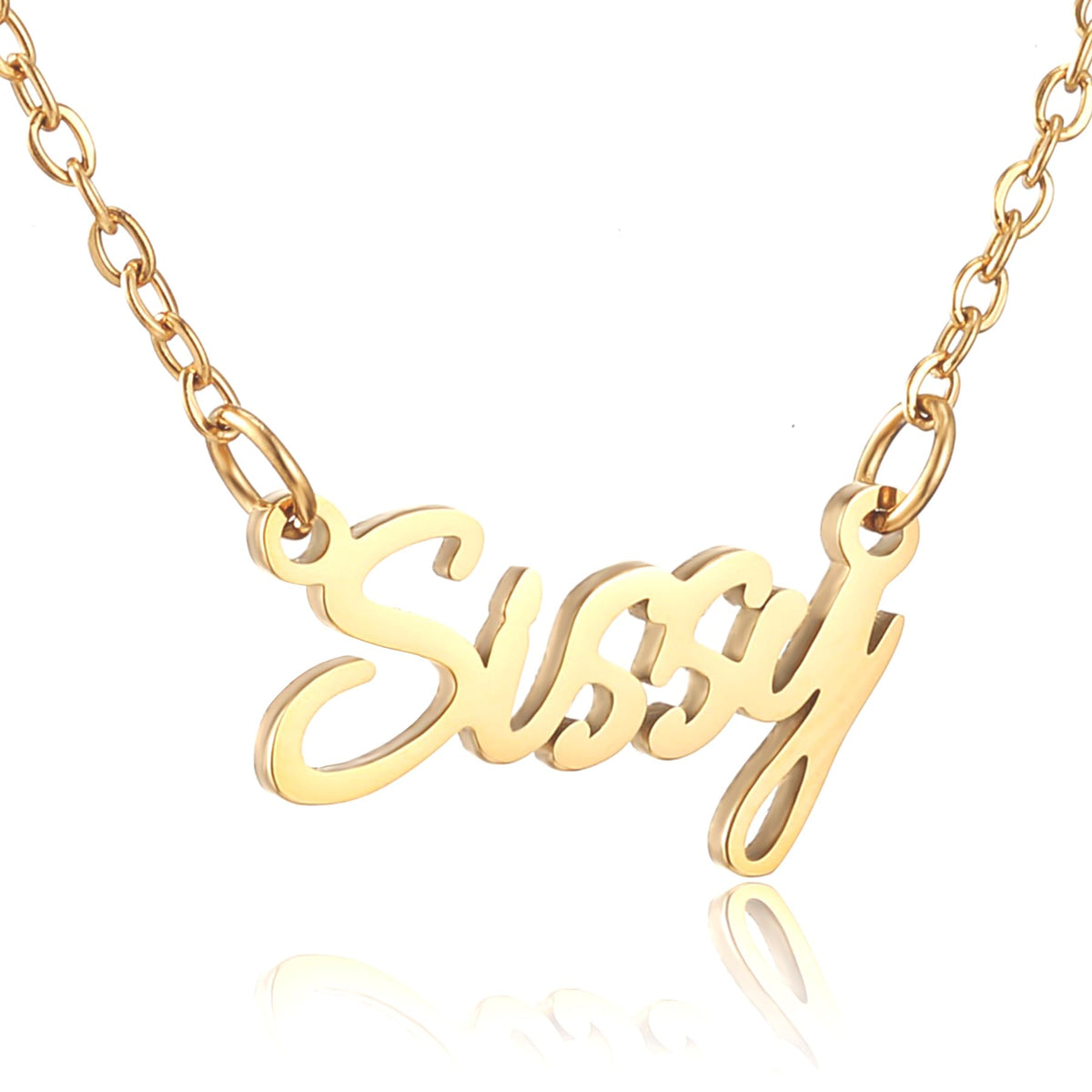 SKQIR Sissy Queen Necklace for Men Women Naughty Word Necklace Sissy Gold Pendant Letters Jewelry Femboy Friend Best Bitches Besties Funny Gift for Femboi Lover Friendship Gag Gift