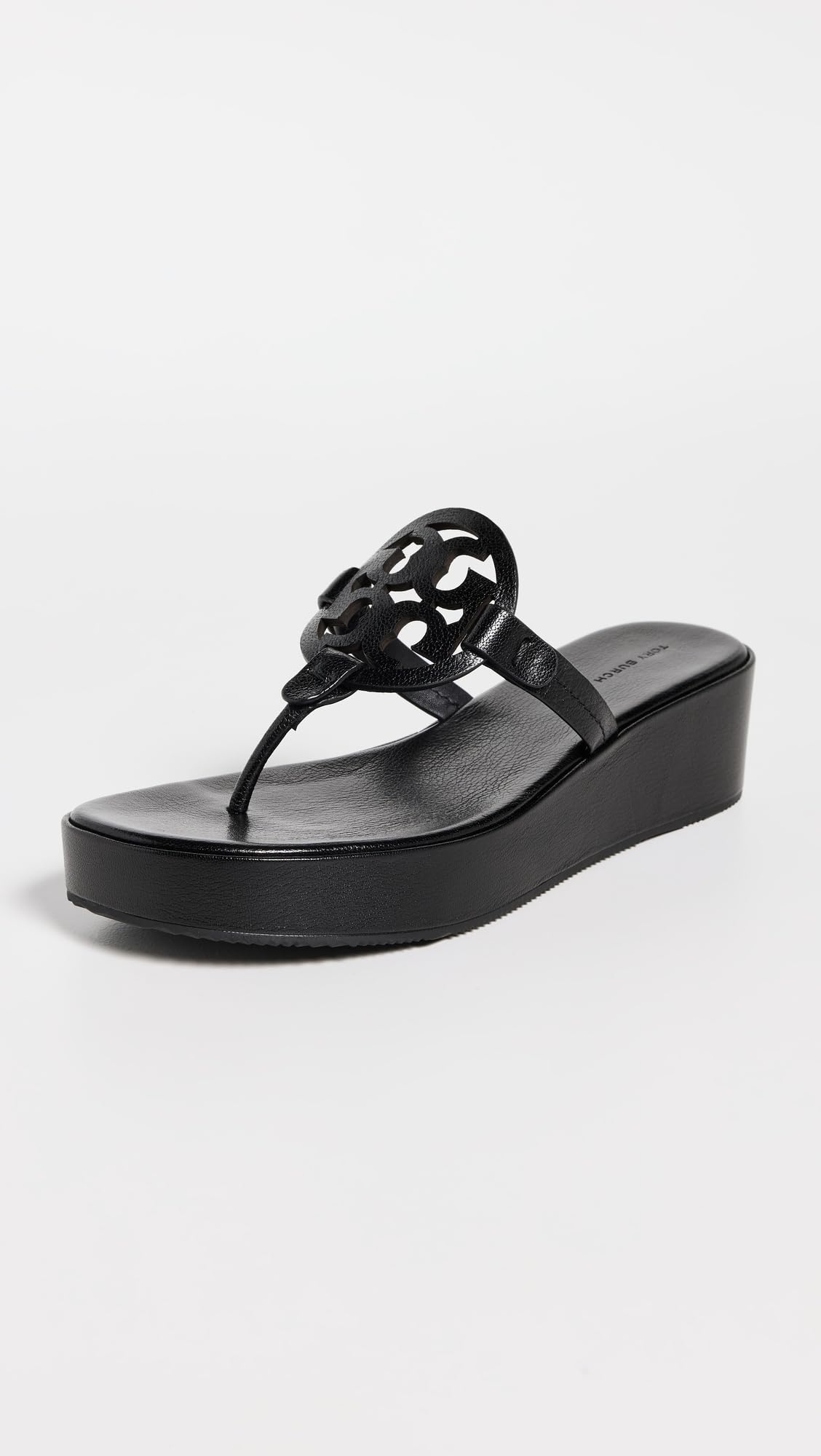 Tory Burch Women's Miller Wedge Sandals, Perfect Black, 8.5 Medium US