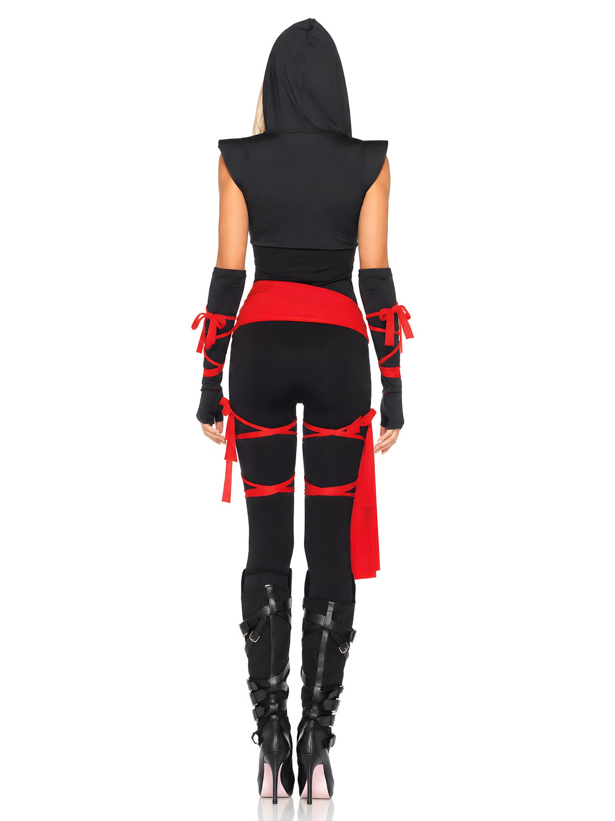 Leg Avenue Womens 4 Pc Deadly Ninja Costume, Small, Black/Red