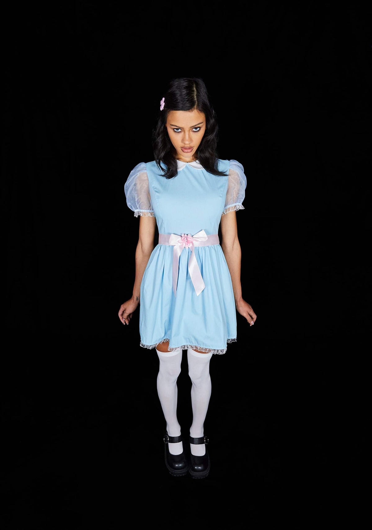 Dolls Kill Baby Doll Dress Outfit for Women- Scary Shining Twins Inspired Costume by Trickz N' Treatz - X-Small