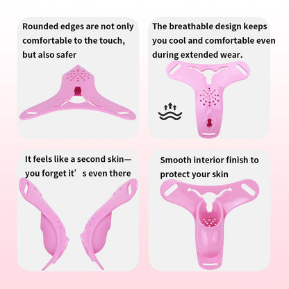 Men's Invisible Training Cage Cross Dressing Set, with Adjustable Belt, Breathable Design Training Set for Sissy Men，Pink Belt：A