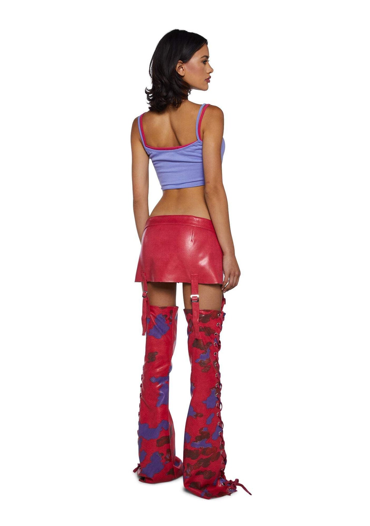 Dolls Kill Suki Fast N’ Furious Halloween Costume - Cosplay Chaps and Crop Outfit by Trickz N' Treatz - Pink, Large