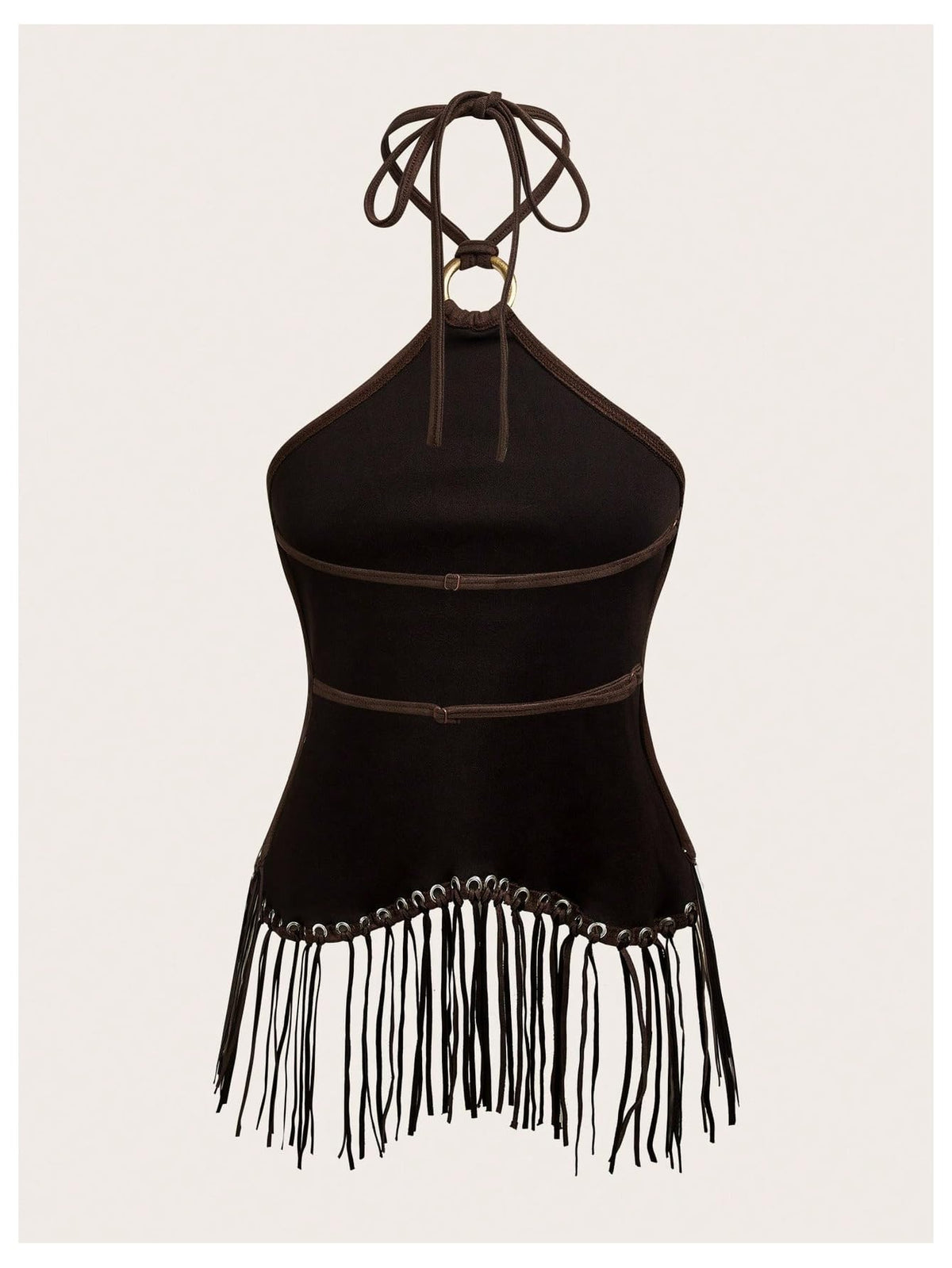 Women's Western Fringe Halter Tops Going Out Country Concert Outfit
