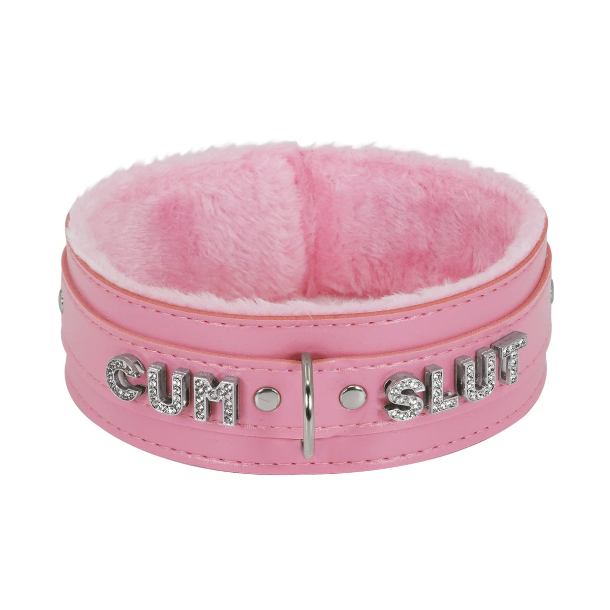 Sissy Pink Choker Necklace for Women Leather Collar Fluffy Punk Leash Neck Choker Gothic Cosplay Sexy Jewelries