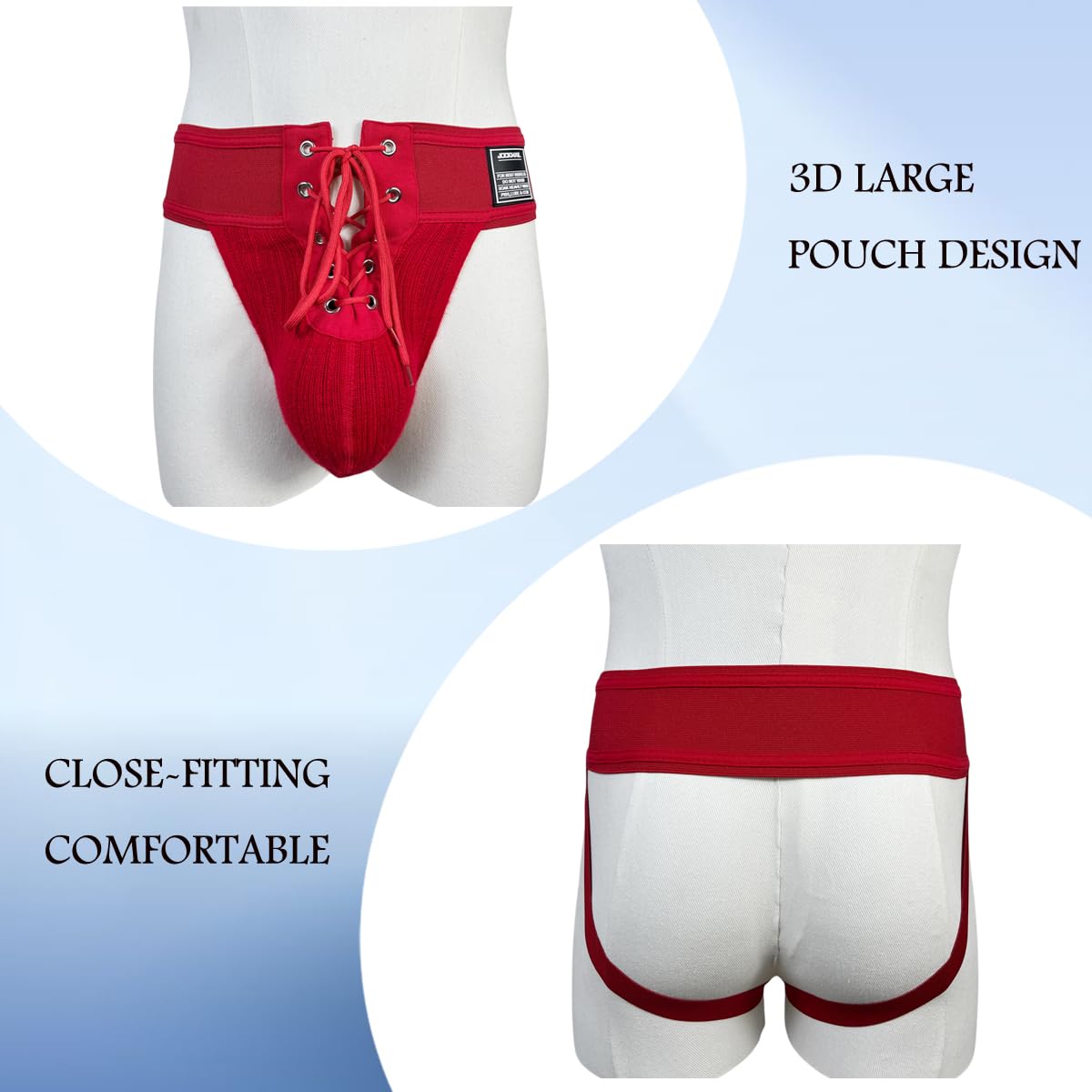 JOCKMAIL Men's Briefs Jock Strap Athletic Supporter Wide Belt Comfortable Men Sport Underwear Briefs for Gym Sport