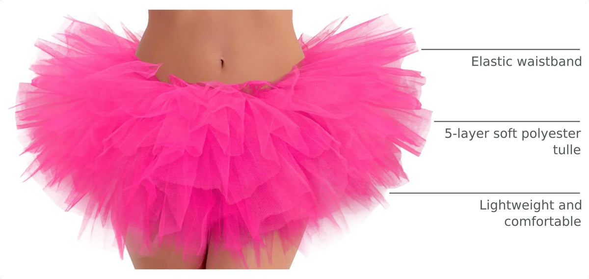 Sissy Crossdressing Tutu Skirts for Women Hot Pink Tutus Neon Pink Plus Size