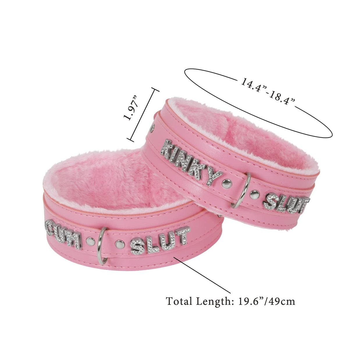 Sissy Pink Choker Necklace for Women Leather Collar Fluffy Punk Leash Neck Choker Gothic Cosplay Sexy Jewelries