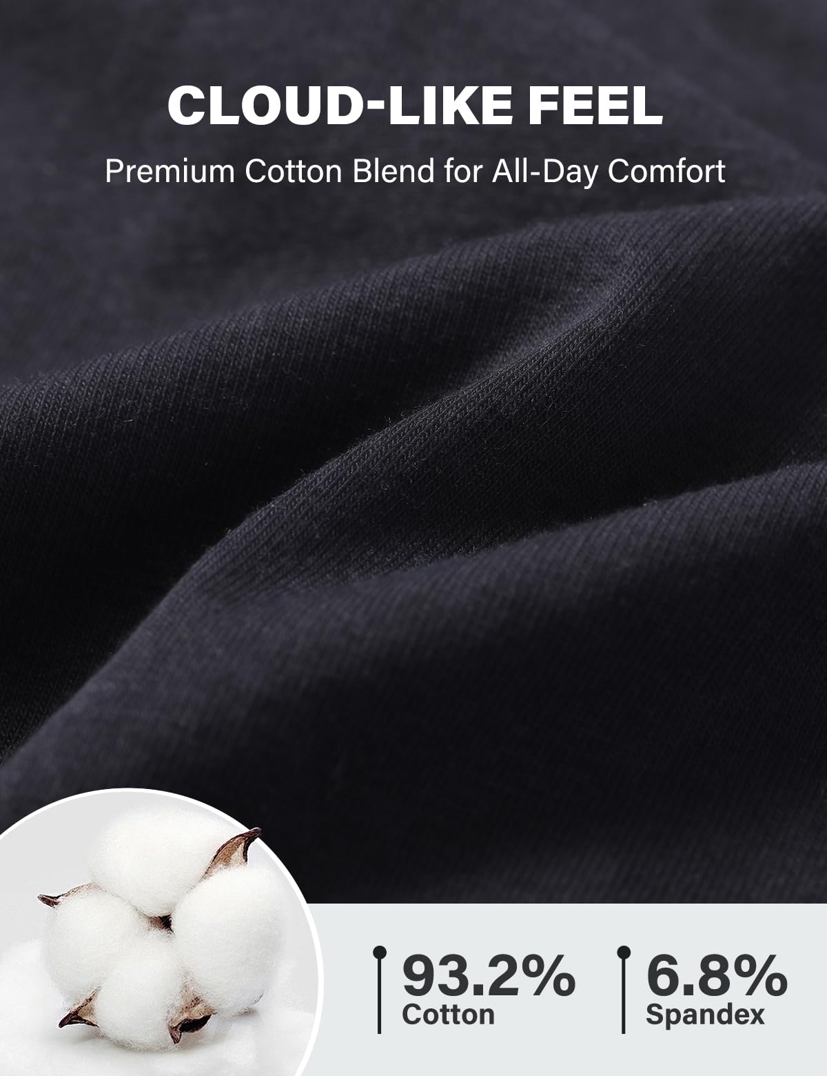 Arjen Kroos Breathable Cotton Underwear for Men 4 Pack Moisture Wicking Anti-Roll Trunks Underpants with Plush Waistband