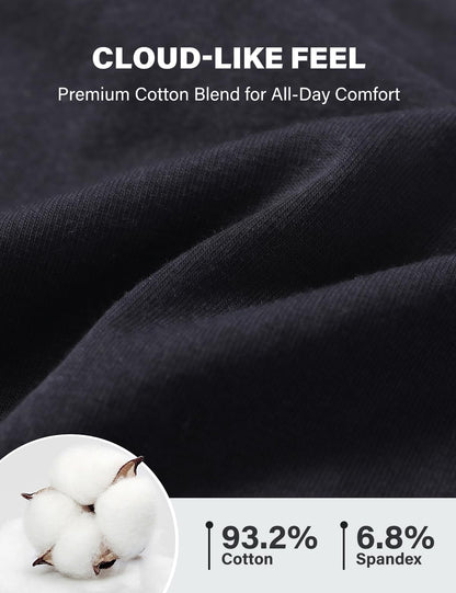 Arjen Kroos Breathable Cotton Underwear for Men 4 Pack Moisture Wicking Anti-Roll Trunks Underpants with Plush Waistband