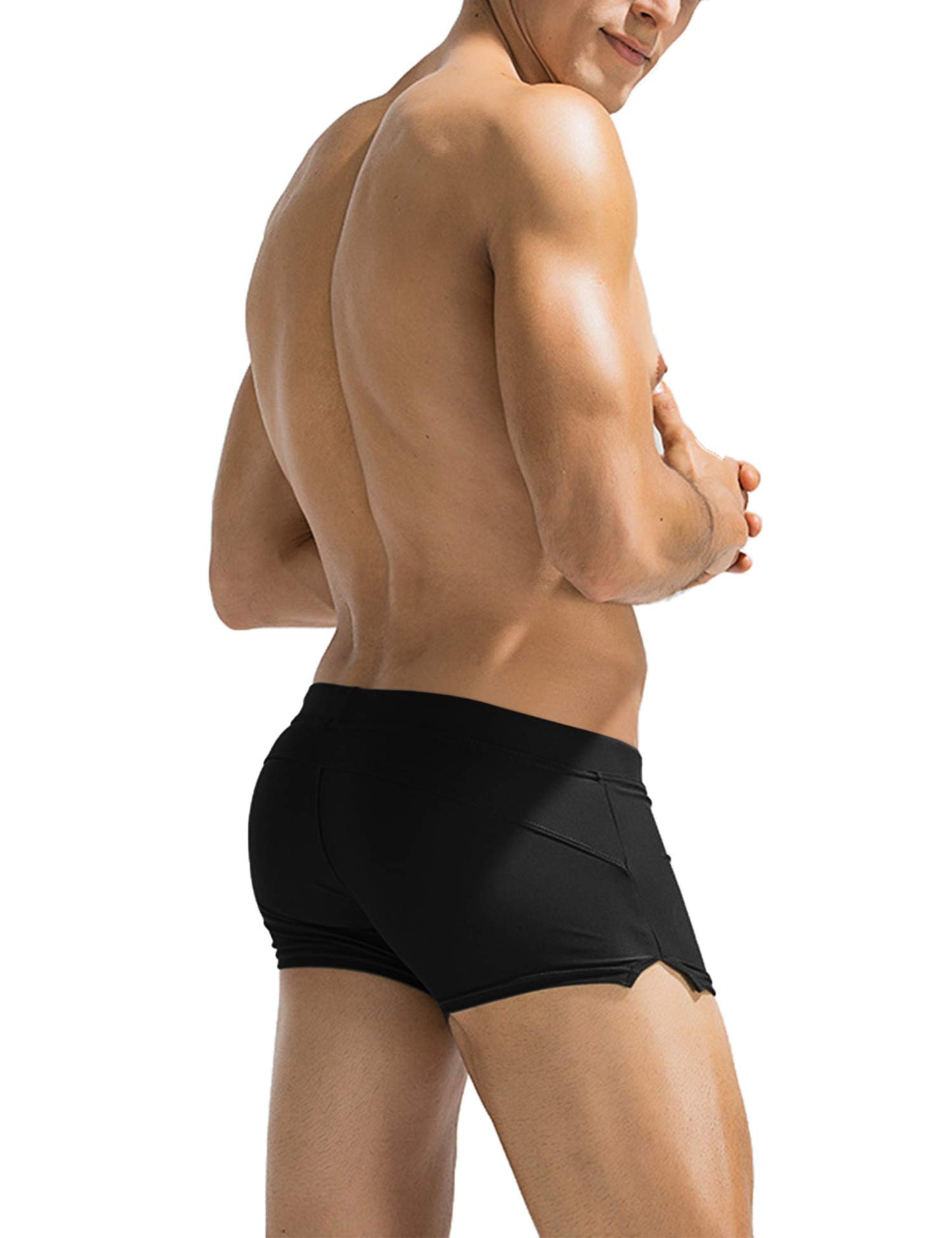 COOFANDY Mens Swim Trunks Bathing Suit Swim Brief Square Leg Board Short