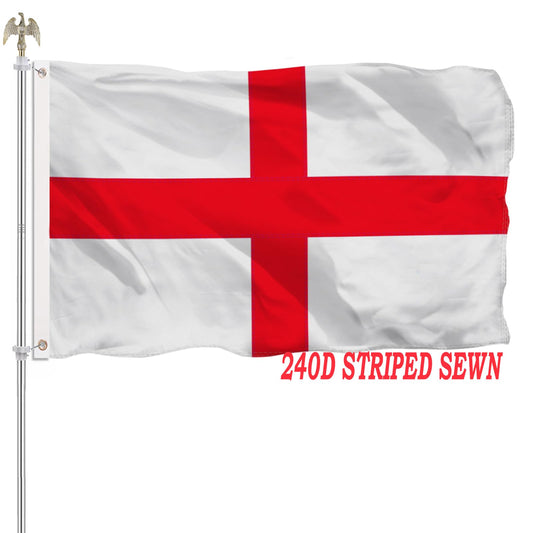 England Flag 3x5 English Flag Banner Outdoor Heavy Duty 240D Nylon Striped Sewn St. George's National Flags Vivid Color with 2 Brass Grommets for Indoor Outdoor