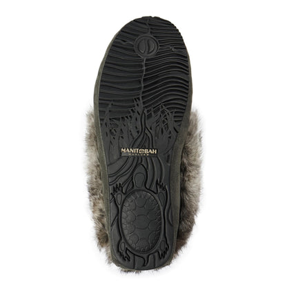 MANITOBAH Street Charcoal Suede Moccasin Womens L06