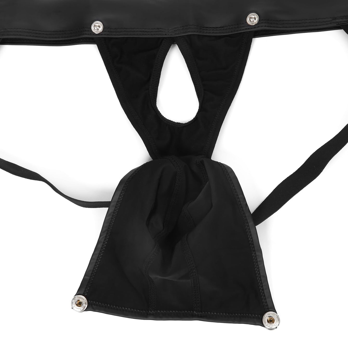 Mens Faux Leather G-String Thongs Jockstrap Athletic Supporter Sexy Low Rise Underwear for Men Clubwear