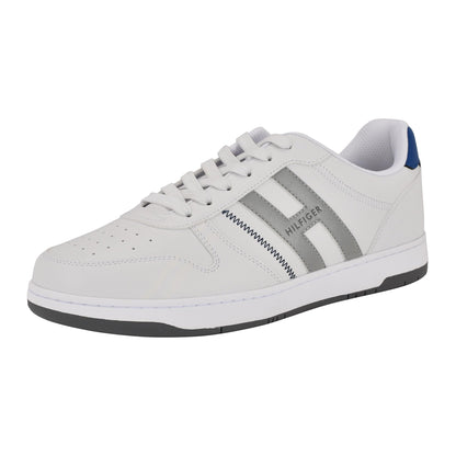 Tommy Hilfiger Men's Tilyas Sneaker, White/Silver/Blue 142, 13