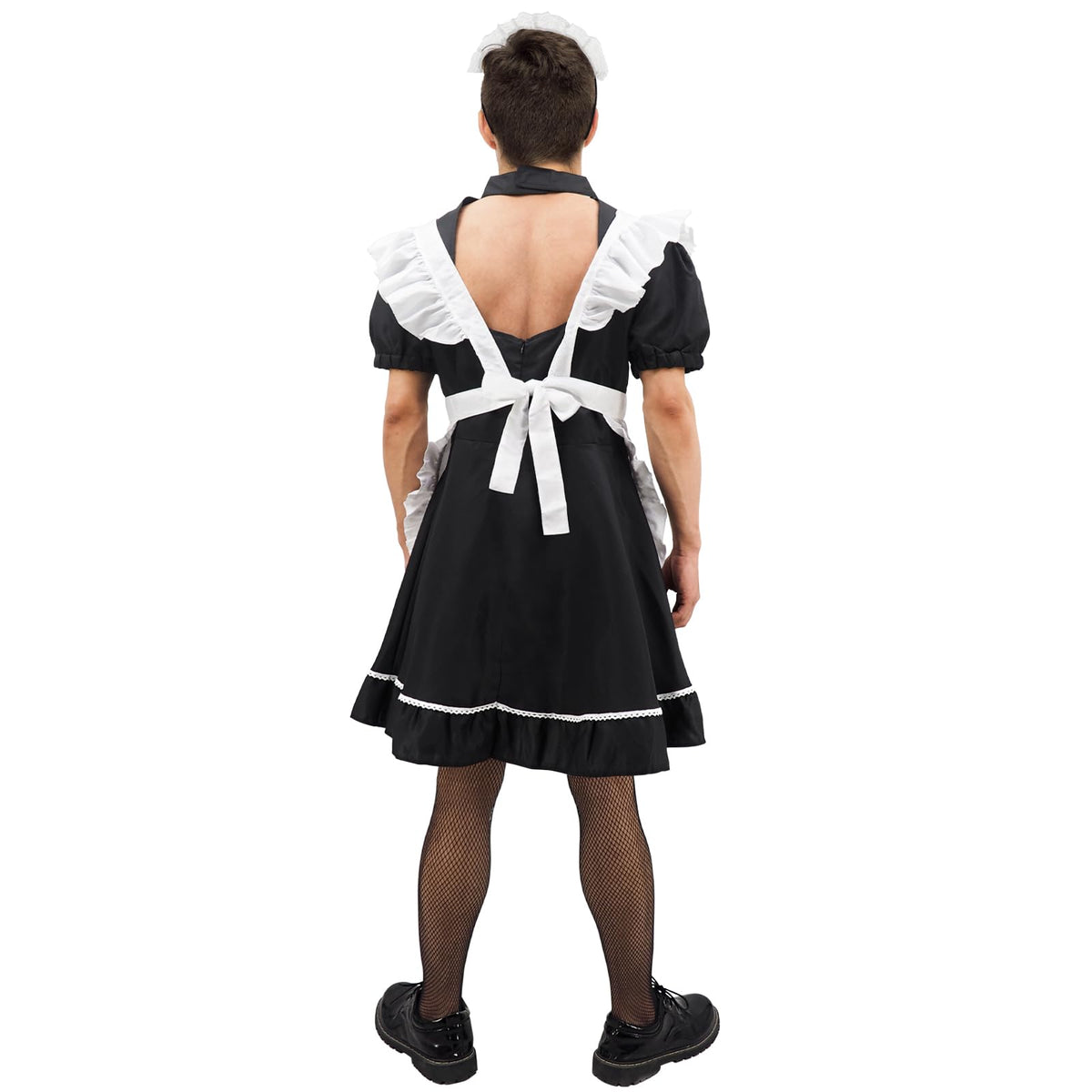 Men's French Maid Cosplay Costume Dress Suit, Big Hemline Flared Outfit, Funny Stage Performance Cosplay Set