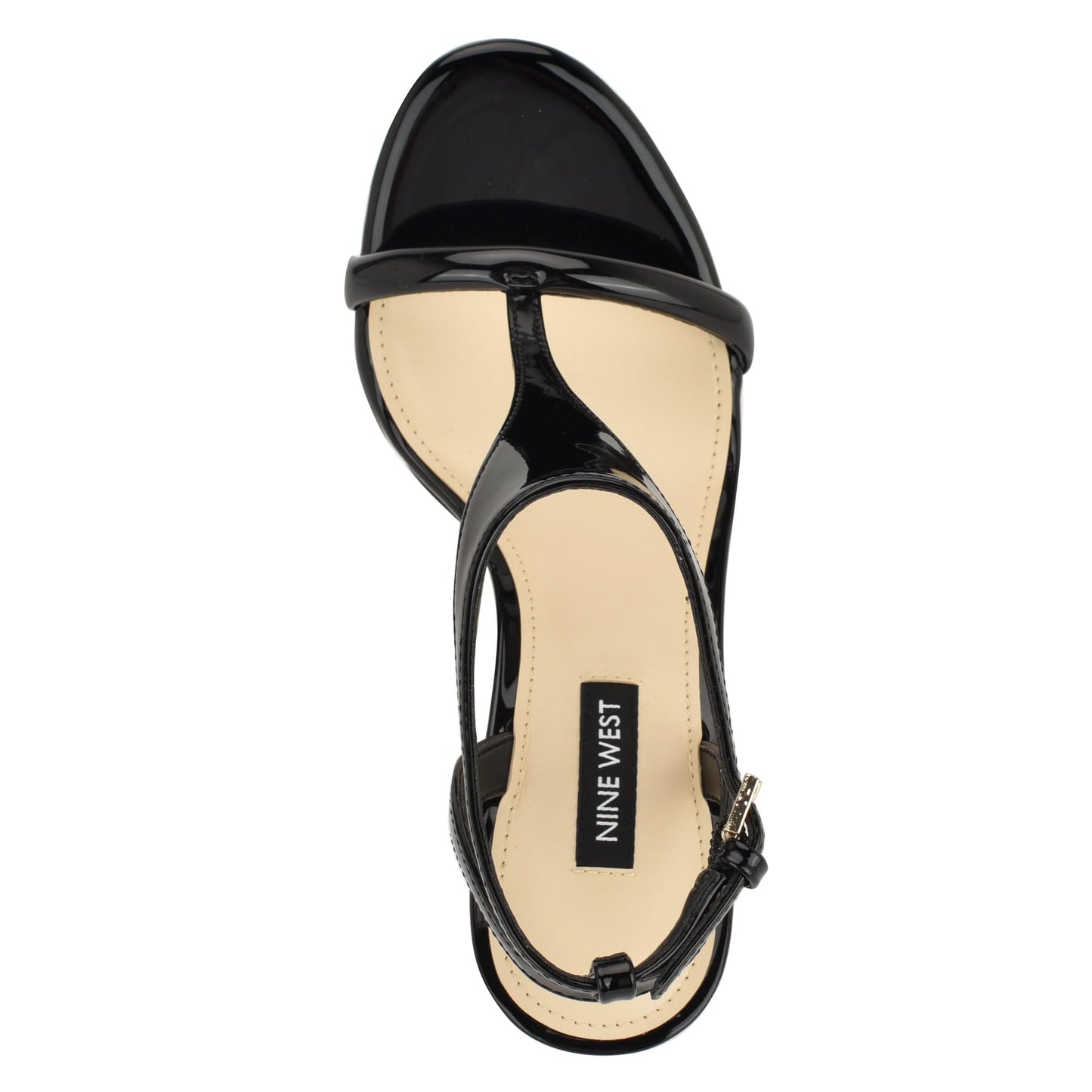 Nine West Women's Mandey Heeled Sandal, Black Patent 001, 5