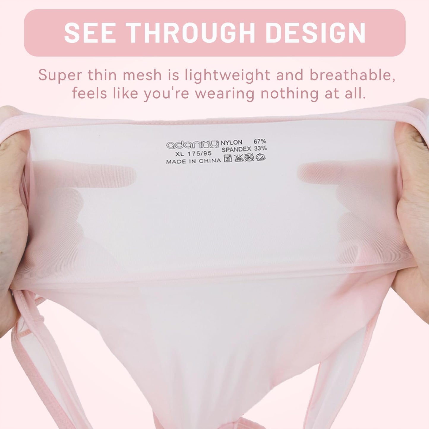 Meshal Men's Sheer Low Rise See Through Briefs Soft Breathable Bulge Pouch Sexy Underwear Black/White XXL