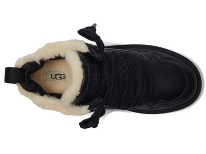 UGG Women's Lowmel Lthr Sneaker, Black, 8