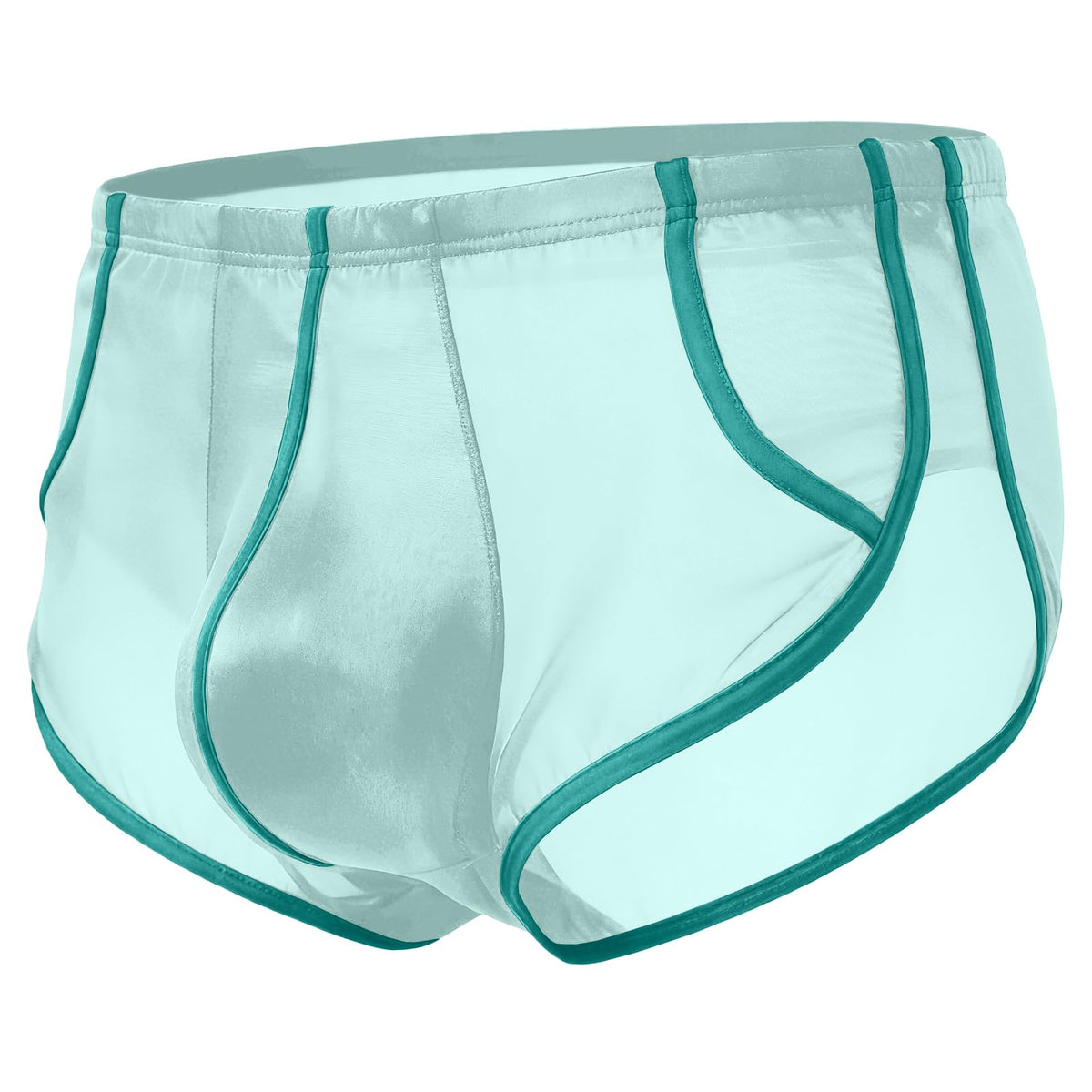 Mens Mesh Boxer Briefs High Cut Leg Opening, See Through Trunks